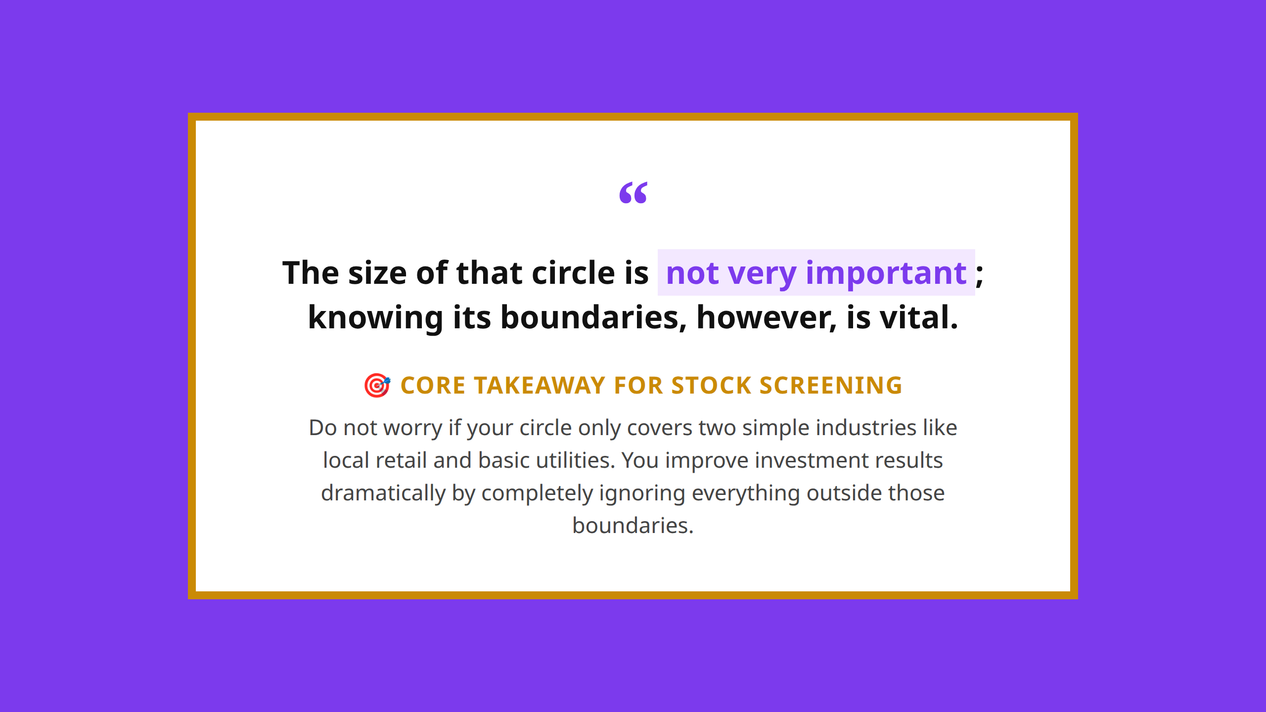 Buffett Circle of Competence Core Investment Principle Quote
