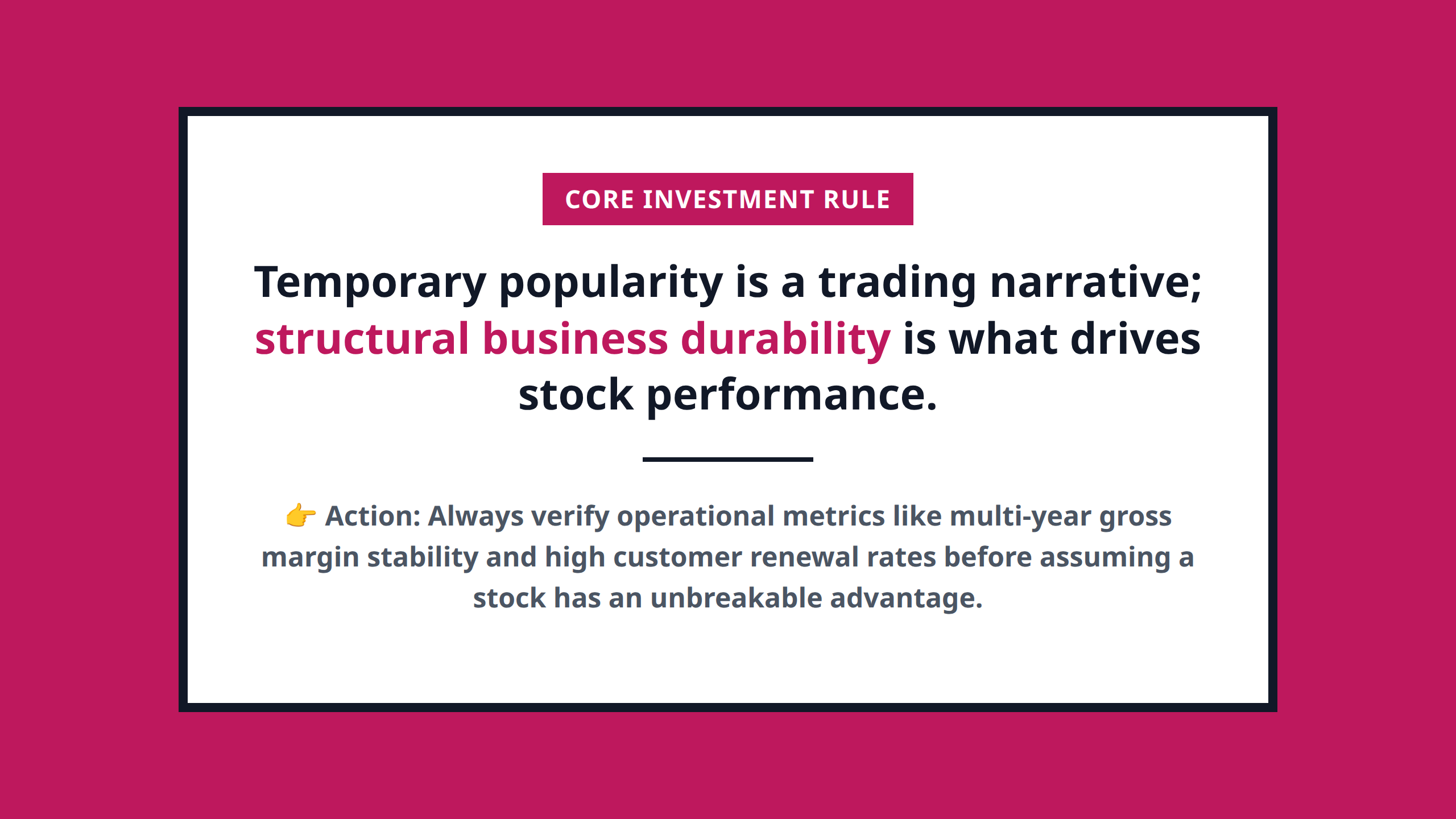 Core Rule Mini Poster for Identifying Stock Competitive Advantages